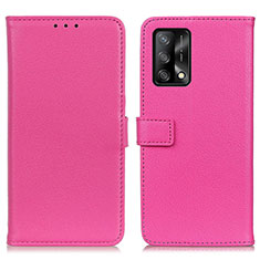 Coque Portefeuille Livre Cuir Etui Clapet D09Y pour Oppo A95 4G Rose Rouge