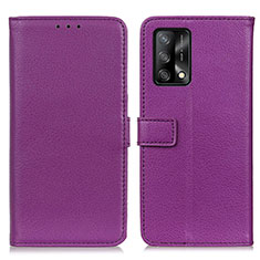 Coque Portefeuille Livre Cuir Etui Clapet D09Y pour Oppo A95 4G Violet