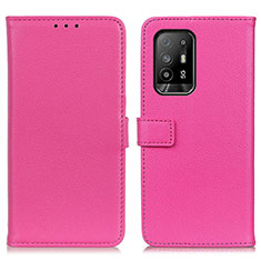 Coque Portefeuille Livre Cuir Etui Clapet D09Y pour Oppo A95 5G Rose Rouge