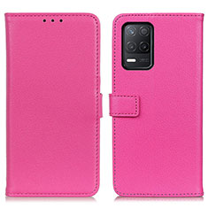 Coque Portefeuille Livre Cuir Etui Clapet D09Y pour Realme 8 5G Rose Rouge