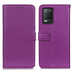 Coque Portefeuille Livre Cuir Etui Clapet D09Y pour Realme 8 5G Violet