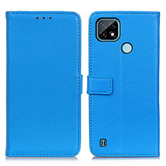 Coque Portefeuille Livre Cuir Etui Clapet D09Y pour Realme C21 Bleu Ciel