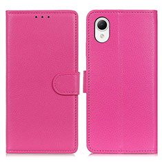 Coque Portefeuille Livre Cuir Etui Clapet D09Y pour Samsung Galaxy A23e 5G Rose Rouge