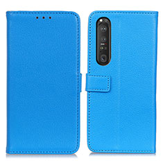 Coque Portefeuille Livre Cuir Etui Clapet D09Y pour Sony Xperia 1 III Bleu Ciel