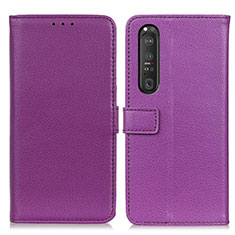 Coque Portefeuille Livre Cuir Etui Clapet D09Y pour Sony Xperia 1 III Violet