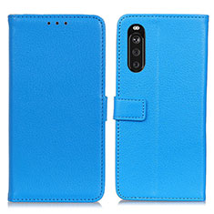 Coque Portefeuille Livre Cuir Etui Clapet D09Y pour Sony Xperia 10 III Lite Bleu Ciel