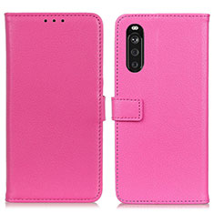 Coque Portefeuille Livre Cuir Etui Clapet D09Y pour Sony Xperia 10 III Lite Rose Rouge