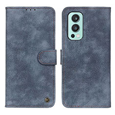 Coque Portefeuille Livre Cuir Etui Clapet D10Y pour OnePlus Nord 2 5G Bleu