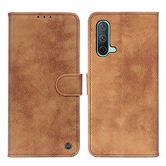 Coque Portefeuille Livre Cuir Etui Clapet D10Y pour OnePlus Nord CE 5G Marron