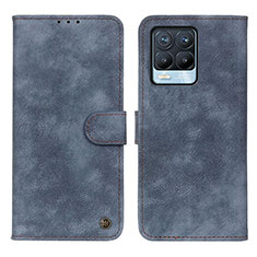 Coque Portefeuille Livre Cuir Etui Clapet D10Y pour Realme 8 Pro Bleu