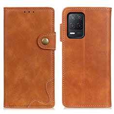 Coque Portefeuille Livre Cuir Etui Clapet D10Y pour Realme 9 5G India Marron