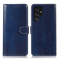 Coque Portefeuille Livre Cuir Etui Clapet D10Y pour Samsung Galaxy S21 Ultra 5G Bleu