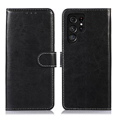 Coque Portefeuille Livre Cuir Etui Clapet D10Y pour Samsung Galaxy S21 Ultra 5G Noir