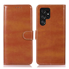 Coque Portefeuille Livre Cuir Etui Clapet D10Y pour Samsung Galaxy S23 Ultra 5G Marron