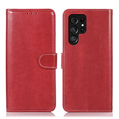 Coque Portefeuille Livre Cuir Etui Clapet D10Y pour Samsung Galaxy S23 Ultra 5G Rouge