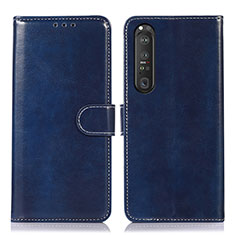 Coque Portefeuille Livre Cuir Etui Clapet D10Y pour Sony Xperia 1 III Bleu