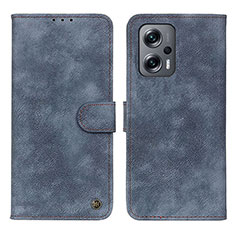 Coque Portefeuille Livre Cuir Etui Clapet D10Y pour Xiaomi Redmi Note 12 Turbo 5G Bleu