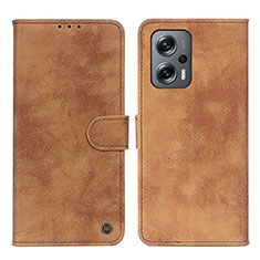 Coque Portefeuille Livre Cuir Etui Clapet D10Y pour Xiaomi Redmi Note 12 Turbo 5G Marron