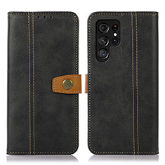 Coque Portefeuille Livre Cuir Etui Clapet D11T pour Samsung Galaxy S21 Ultra 5G Noir