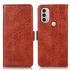 Coque Portefeuille Livre Cuir Etui Clapet D11Y pour Motorola Moto E20 Marron