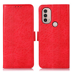 Coque Portefeuille Livre Cuir Etui Clapet D11Y pour Motorola Moto E20 Rouge