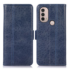 Coque Portefeuille Livre Cuir Etui Clapet D11Y pour Motorola Moto E30 Bleu