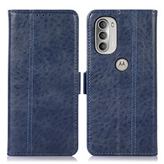 Coque Portefeuille Livre Cuir Etui Clapet D11Y pour Motorola Moto G51 5G Bleu