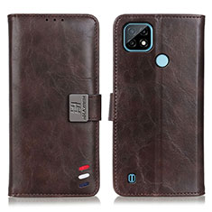 Coque Portefeuille Livre Cuir Etui Clapet D11Y pour Realme C21 Marron