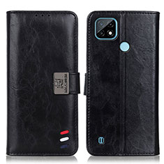 Coque Portefeuille Livre Cuir Etui Clapet D11Y pour Realme C21 Noir