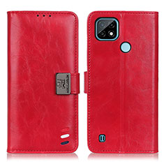 Coque Portefeuille Livre Cuir Etui Clapet D11Y pour Realme C21 Rouge