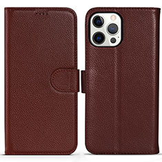 Coque Portefeuille Livre Cuir Etui Clapet DL1 pour Apple iPhone 13 Pro Marron