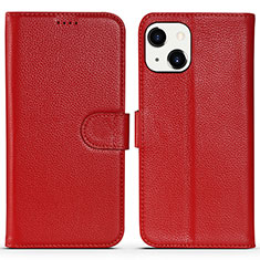 Coque Portefeuille Livre Cuir Etui Clapet DL1 pour Apple iPhone 15 Plus Rose Rouge