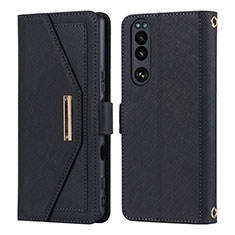 Coque Portefeuille Livre Cuir Etui Clapet DT1 pour Sony Xperia 5 III Noir