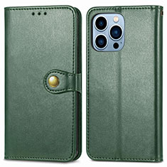 Coque Portefeuille Livre Cuir Etui Clapet F01 pour Apple iPhone 13 Pro Vert