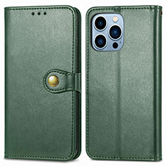 Coque Portefeuille Livre Cuir Etui Clapet F01 pour Apple iPhone 14 Pro Max Vert