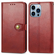 Coque Portefeuille Livre Cuir Etui Clapet F01 pour Apple iPhone 14 Pro Rouge