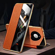 Coque Portefeuille Livre Cuir Etui Clapet F02 pour Huawei Mate 40E Pro 4G Orange