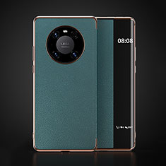 Coque Portefeuille Livre Cuir Etui Clapet F03 pour Huawei Mate 40 Cyan