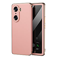 Coque Portefeuille Livre Cuir Etui Clapet GS1 pour Huawei Honor 60 Pro 5G Or Rose