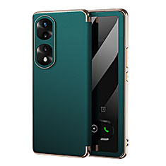 Coque Portefeuille Livre Cuir Etui Clapet GS1 pour Huawei Honor 70 Pro 5G Vert