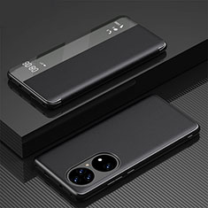 Coque Portefeuille Livre Cuir Etui Clapet GS1 pour Huawei P50 Noir