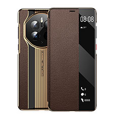 Coque Portefeuille Livre Cuir Etui Clapet GS2 pour Huawei Mate 50 Pro Marron