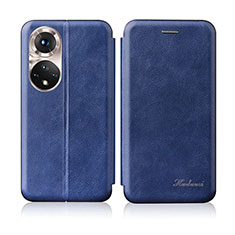 Coque Portefeuille Livre Cuir Etui Clapet H01D pour Huawei Honor 50 5G Bleu