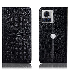 Coque Portefeuille Livre Cuir Etui Clapet H01P pour Motorola Moto Edge 30 Ultra 5G Noir