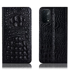 Coque Portefeuille Livre Cuir Etui Clapet H01P pour Oppo A54 5G Noir