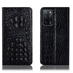 Coque Portefeuille Livre Cuir Etui Clapet H01P pour Oppo A55 5G Noir