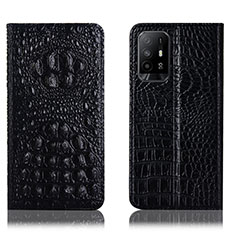 Coque Portefeuille Livre Cuir Etui Clapet H01P pour Oppo A94 5G Noir