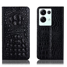 Coque Portefeuille Livre Cuir Etui Clapet H01P pour Oppo Reno8 Pro 5G Noir