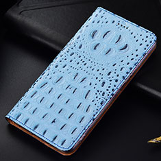 Coque Portefeuille Livre Cuir Etui Clapet H01P pour Samsung Galaxy S21 Ultra 5G Bleu Ciel