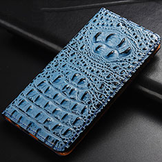 Coque Portefeuille Livre Cuir Etui Clapet H01P pour Xiaomi Redmi 9C Bleu Ciel